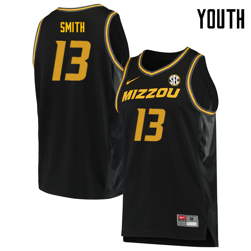Youth #13 Mark Smith Missouri Tigers College Basketball Jerseys Sale-Black